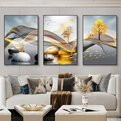 Golden Aurora – Abstract Wall Art Trilogy