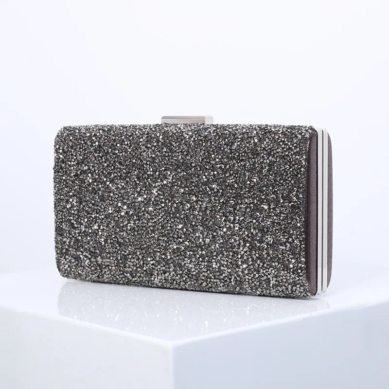 Silver Bling Bag Crossbody Evening Purse Luxury Clutch Party Diamond Handbags for Women Designer Shoulder Ladies Hand Bag