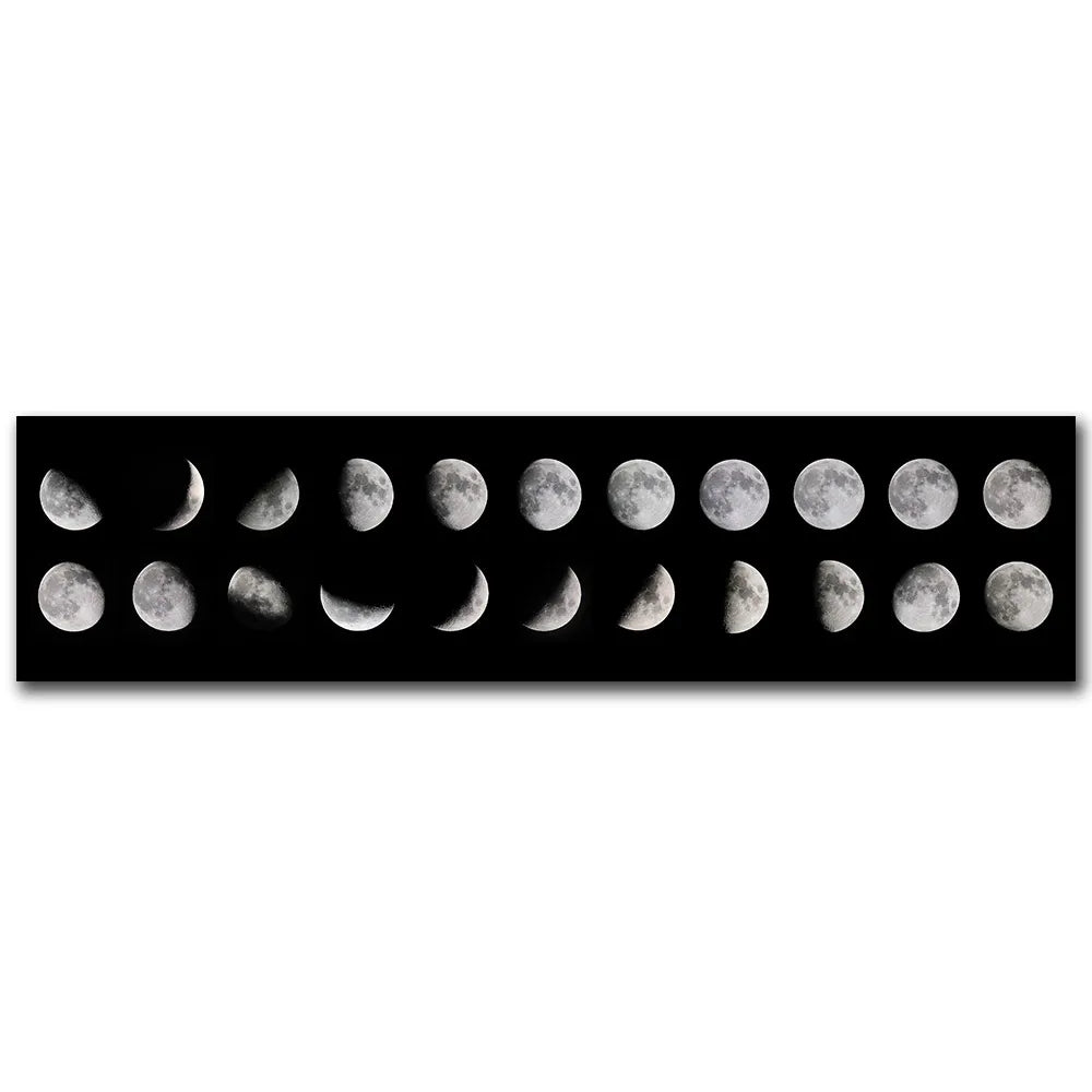 Wall Art Moon Phase Black White Posters Aesthetic Canvas Art Prints Abstract Painting Wall Picture for Living Room Home Decor