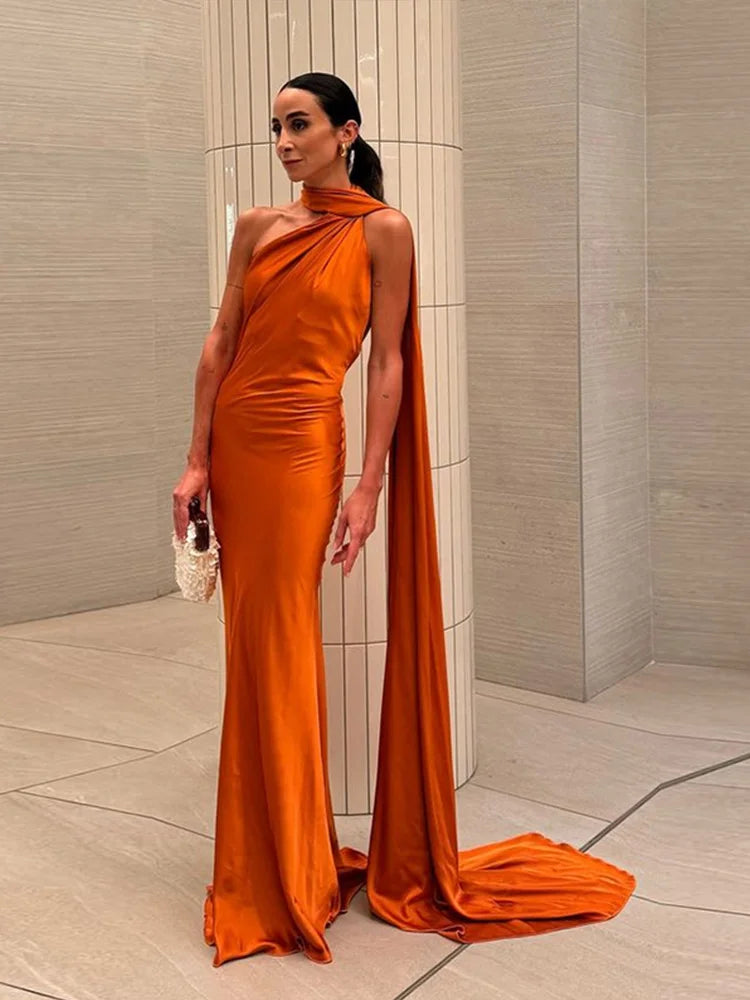 Ribbon Satin Glamour Gown