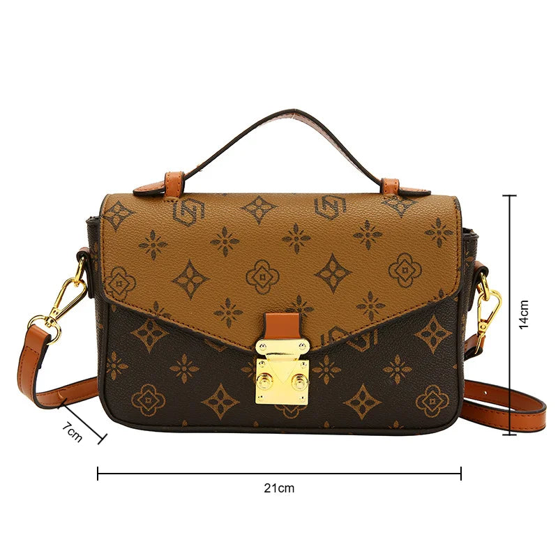 2025New  Fashion Luxury Women's Bag Horizontal Square Shoulder Bag Retro Handbag Versatile High Quality Crossbody Bag Square Bag
