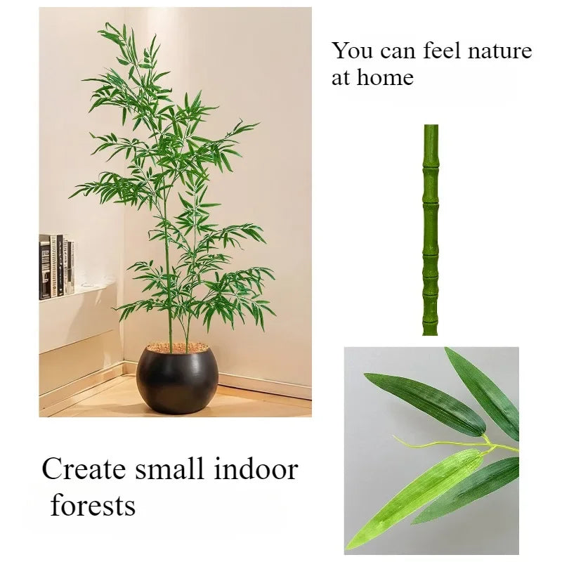 Artificial Bamboo Large Green Bamboo 1.4 M To 2.3 M Bamboo Home Floor Potted Fake Green Plant Hotel Garden Room Decoration