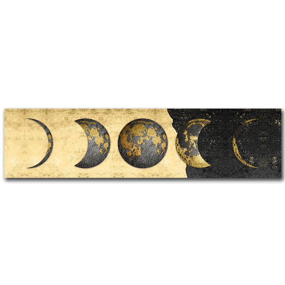 Wall Art Moon Phase Black White Posters Aesthetic Canvas Art Prints Abstract Painting Wall Picture for Living Room Home Decor