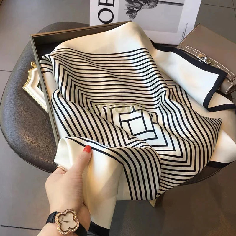 Satin Stripes Silk Scarf