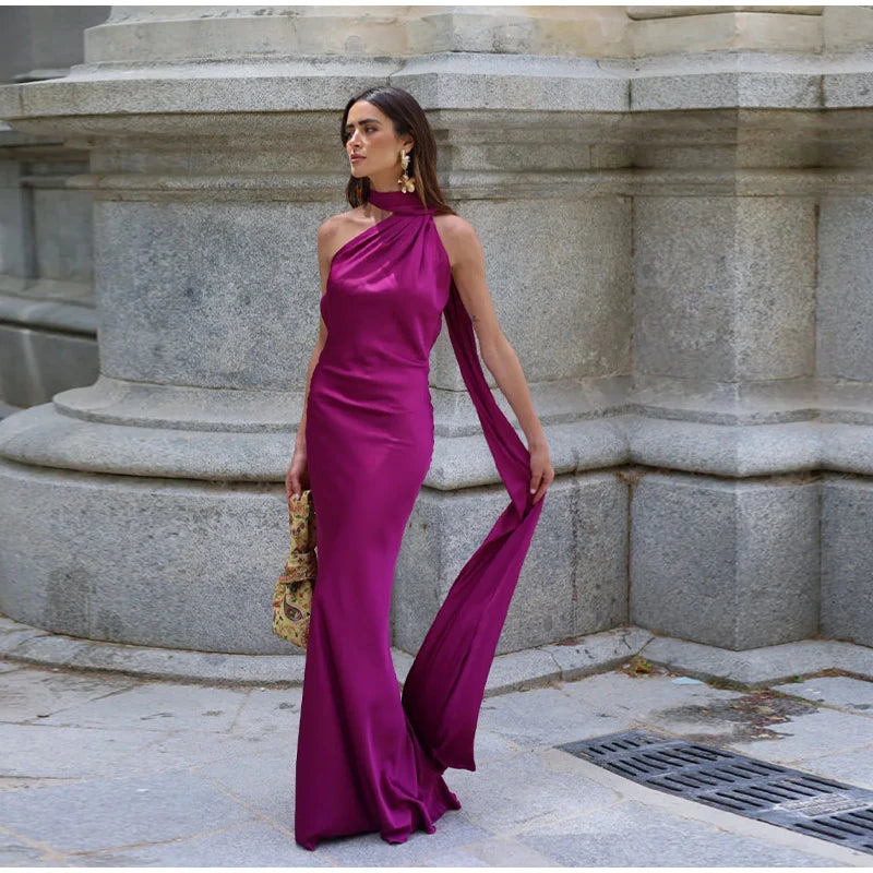 Ribbon Satin Glamour Gown
