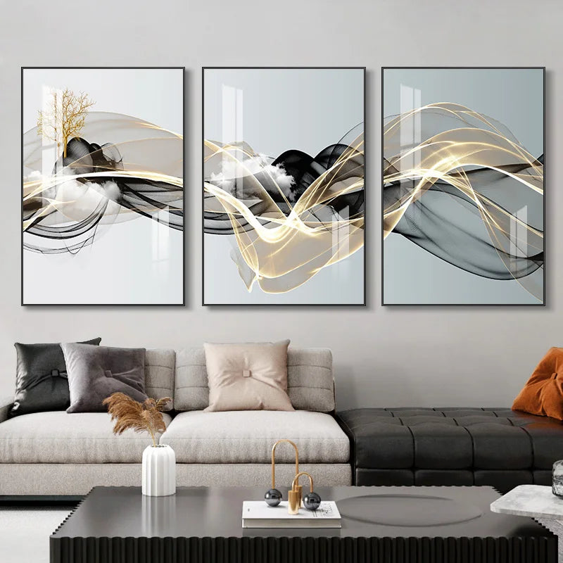 Golden Aurora – Abstract Wall Art Trilogy