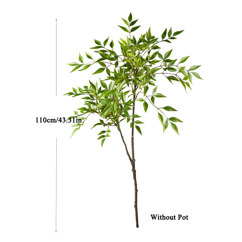 75-140cm Tall Artificial Nandina Plants Fake Tropical Palm Branches Plastic Green Bamboo Leaves For Home Garden Office Decor
