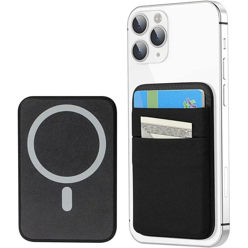 Phone Wallet Card Holder Elastic Lycra Magsafe Cardholder Compatible Magentic Wallets for IPhone 16 15 Pro Max Samsung Android
