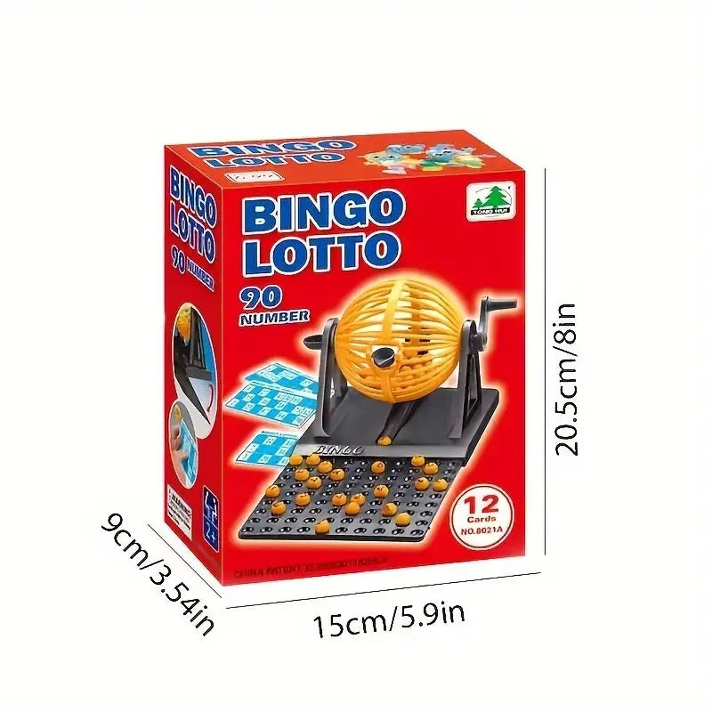 1pc Deluxe Bingo Game Set with Cage Bingo Game Set Lottery Machine Mini Chips Pretend Perfect for Family Party