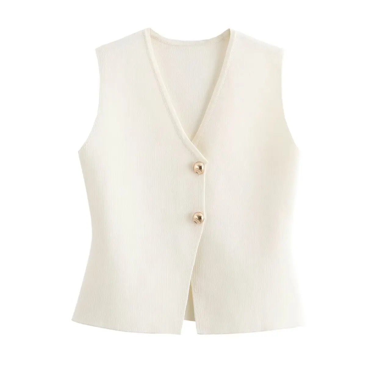 MUJER Woman Knit Vest Top Cropped Sleeveless Vests for Women 2025 Button Summer Vest Top Women Waistcoat Knitted Short Tops