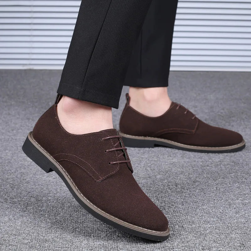 Plus Size 38-48 Men Casual Shoes Men's Suede Shoe Lace Up Blue Oxford Shoes for Men Flats Luxury Breathable Dress Shoes for Male