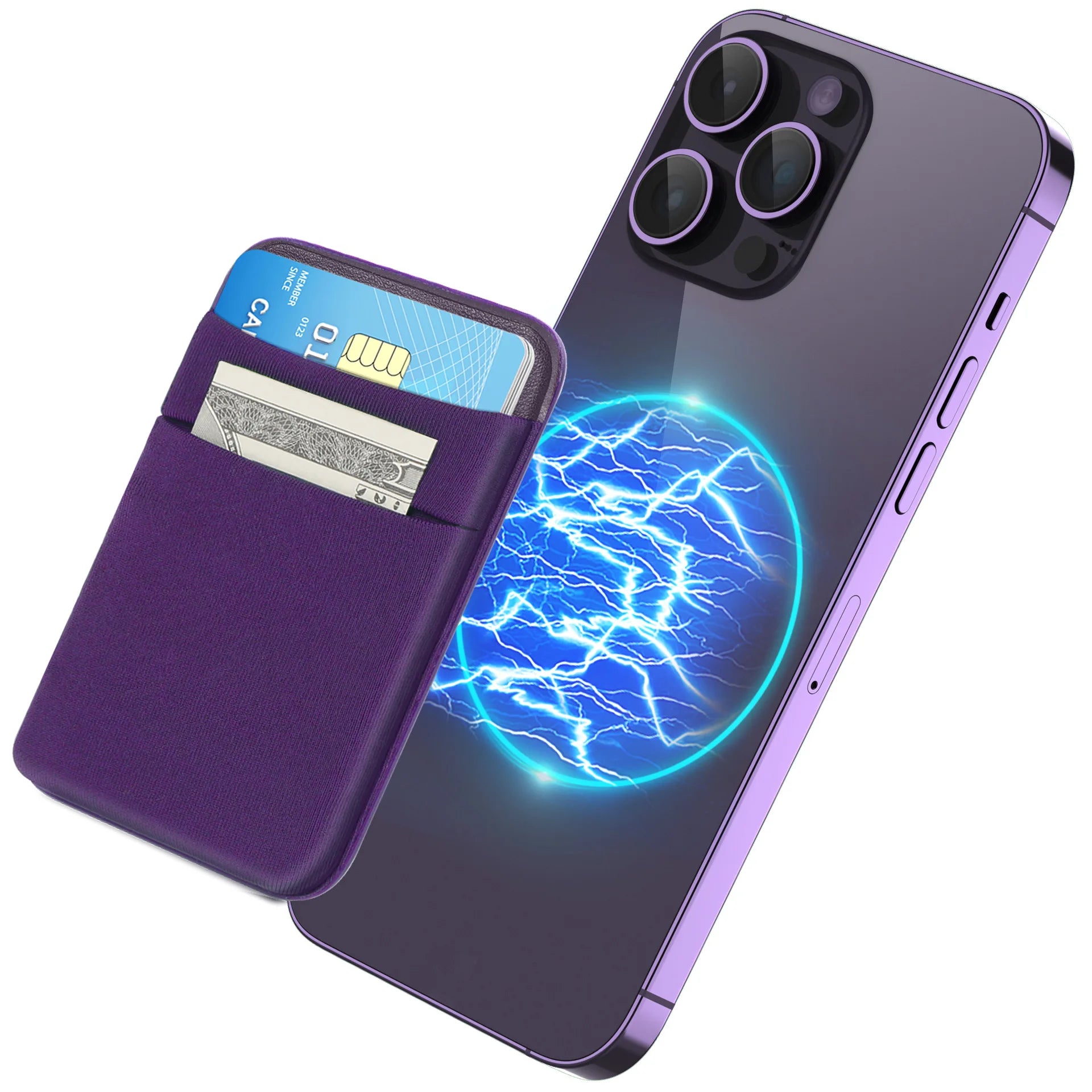 Phone Wallet Card Holder Elastic Lycra Magsafe Cardholder Compatible Magentic Wallets for IPhone 16 15 Pro Max Samsung Android