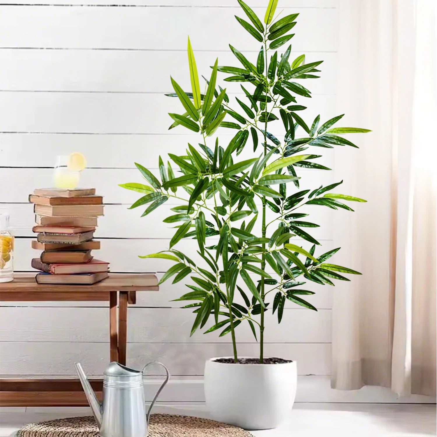 120-240cm/94.48in Artificial Green Bamboo Leaves, Fake Branch Plants, Suitable for Home,  Commercial Office Decoration